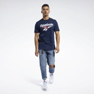 Reebok Classic Vector T Shirt Herren - Navy - DE 926-NAM